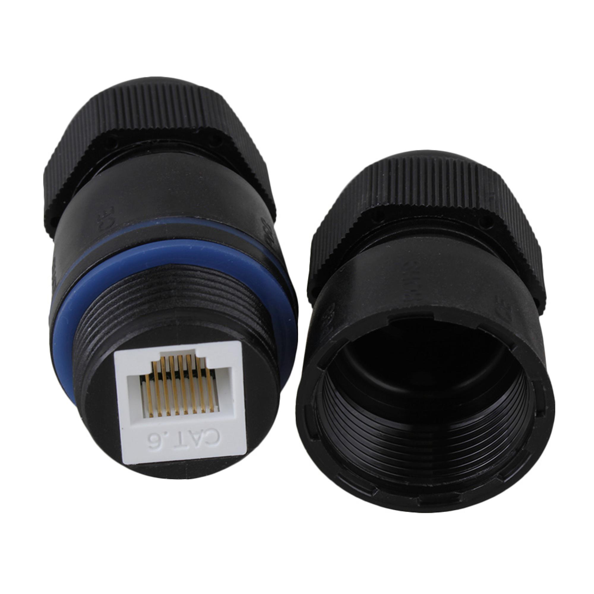 M25 RJ45 8-Pin IP68 AP Waterproof Connector for Double Cable CAT6