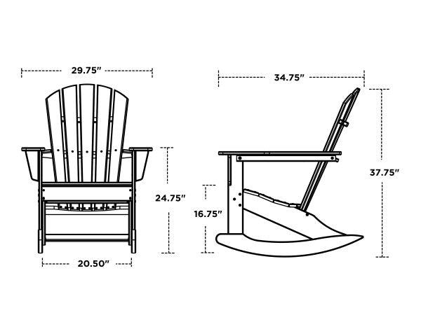 Polywood Palm Coast Adirondack Rocking Chair HNR10