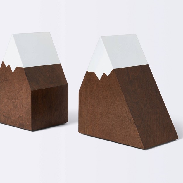 Mountain Peak Bookends Brown