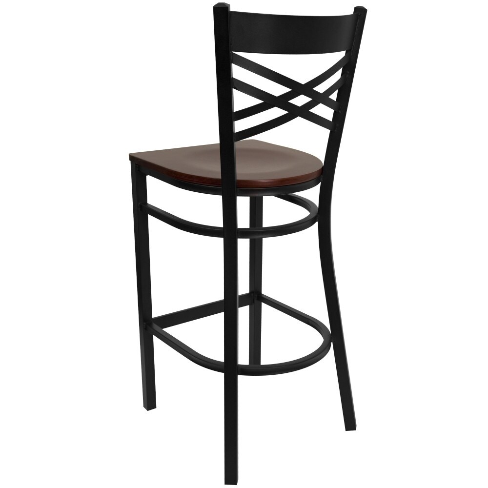 2 Pack ''X'' Back Metal Restaurant Barstool   17\