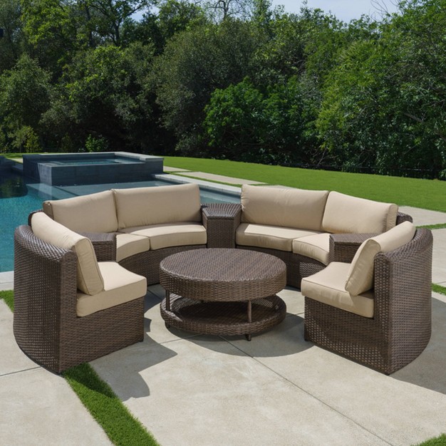 Cyprus Brown 8pc Sectional With Sunbrella Canopy Home And Garden