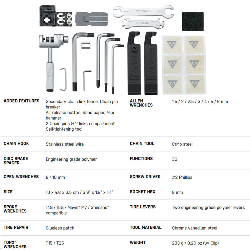 Topeak Mountain Road Vehicle Multifunctional Mini Folding Bike Repair Tire Wrench Set Cycling Portable Tools