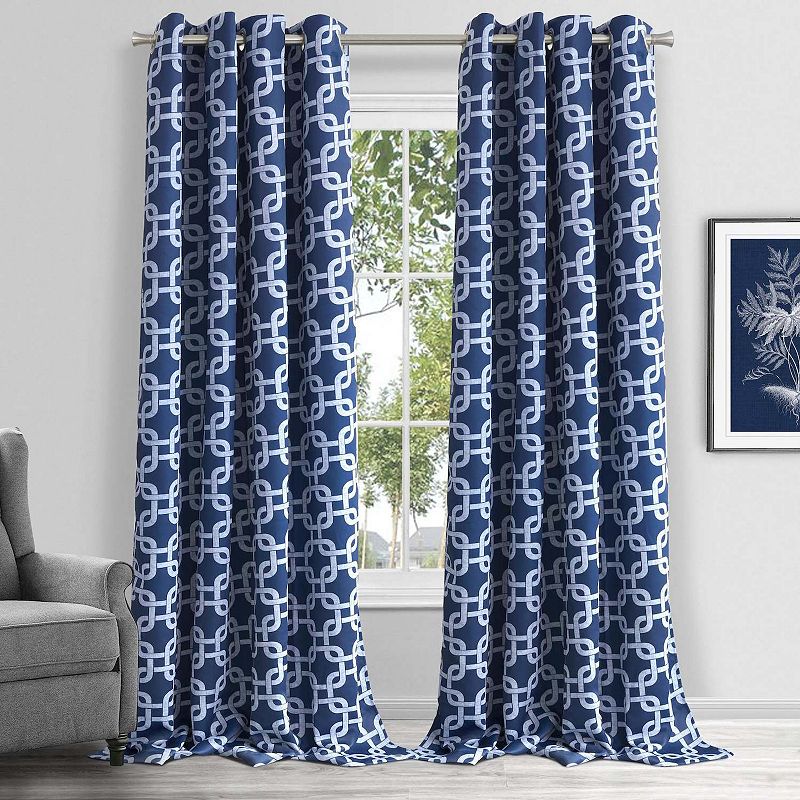 Dainty Home Interlock 100% Blackout Thermal Insulated Grommet Single Curtain Panel