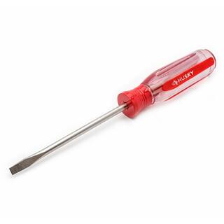 Husky 316 in. x 4 in. Round Shaft Cabinet Tip Slotted Screwdriver H316X4CFHSD