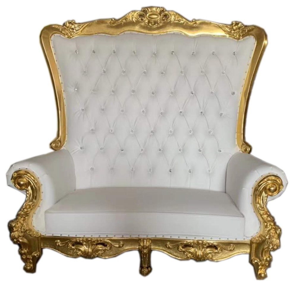 Kyrie King Gold Throne Club Loveseat   Victorian   Loveseats   by Infinity Furniture  Houzz