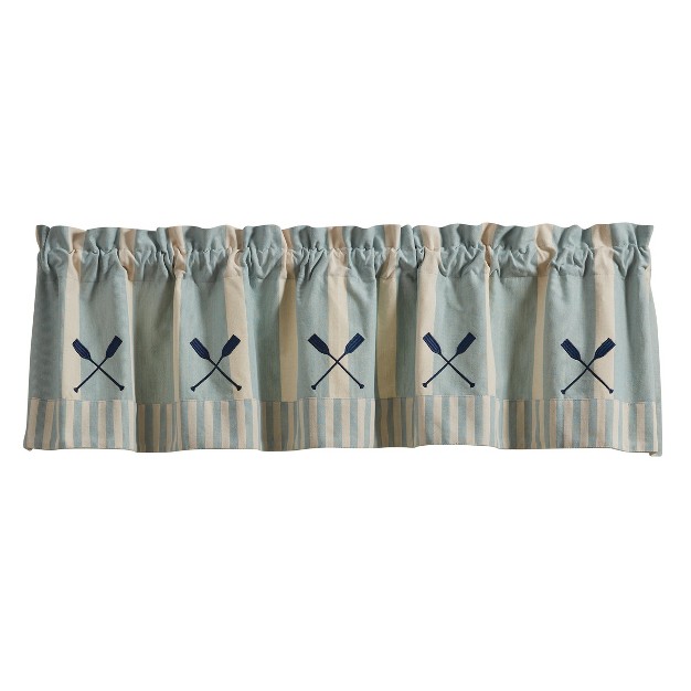 Park Designs River Runner Stripe Lined Paddles Valance 60 X 14