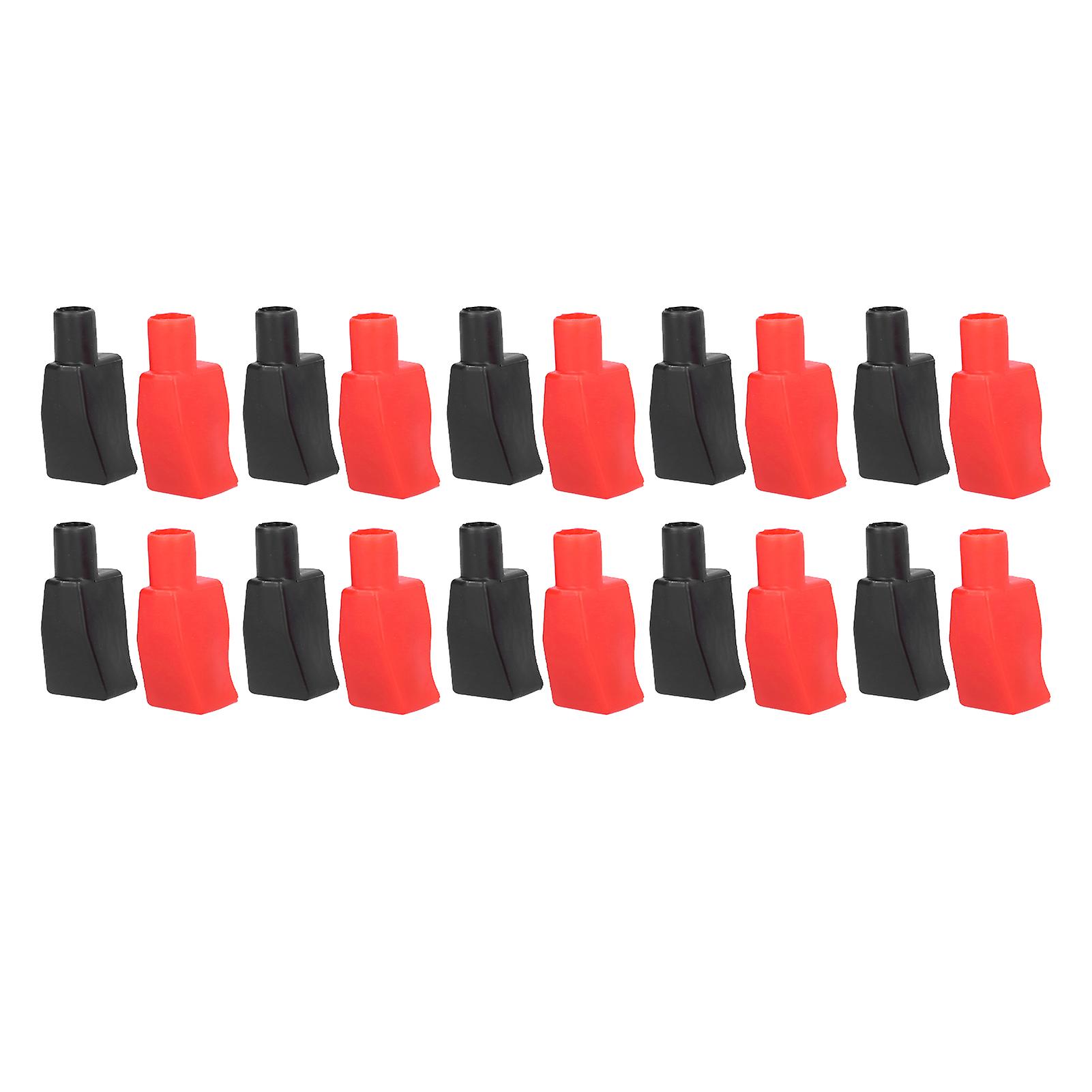 10 Set Flexible Battery Terminal Cover Top Post Style Car Rubber Protective Sleeve Red Black