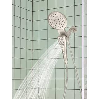 MOEN Verso 8-Spray Patterns with 1.75 GPM 7 in. Wall Mount Dual Shower Heads with Infiniti Dial in Spot Resist Brushed Nickel 220C2EPSRN