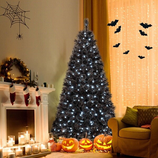 Costway 6/7/8 FT Halloween Tree with 362/572/860 Branch Tips Frosted