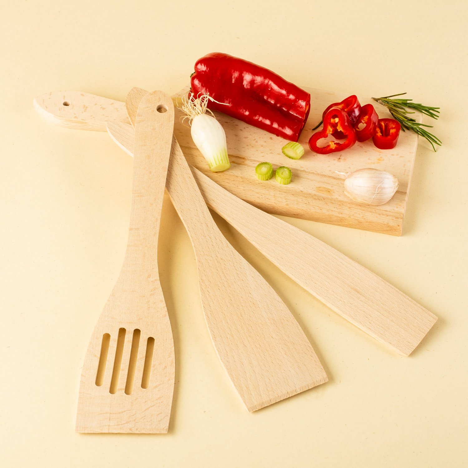 Tuuli Kitchen 6 Piece Wooden Spatula Kitchen Utensil Set