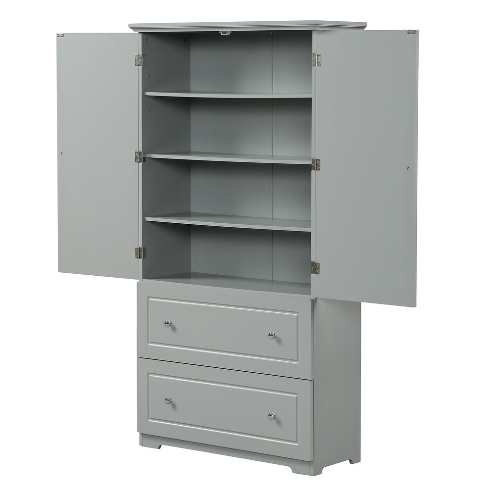 Bathroom Storage Cabinetwith Two Drawers and Adjustable Shelf