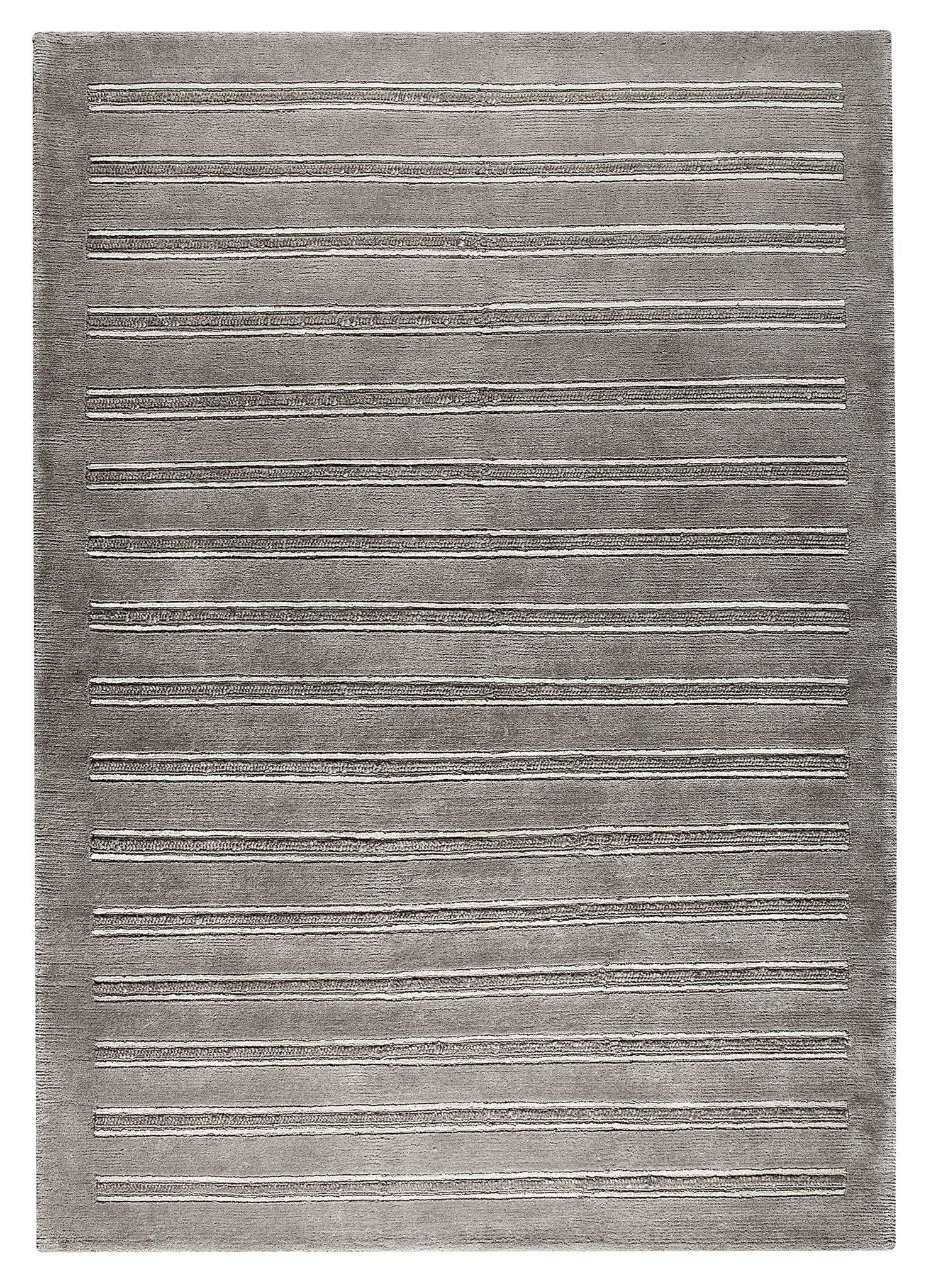 Chicago Collection Wool and Viscose Area Rug in Grey