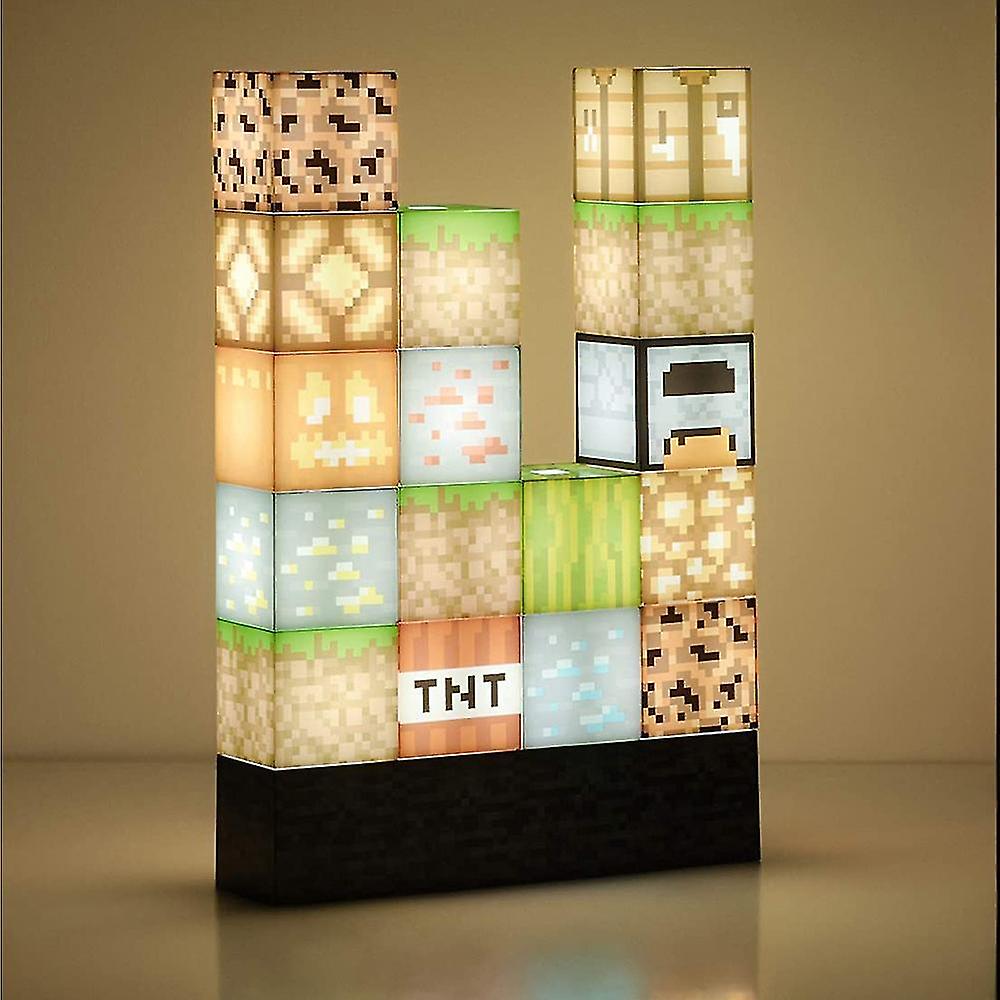 Minecraft Building Block Desk Lamp Diy Stitching Table Lamp Toys Usb Night Light Gifts