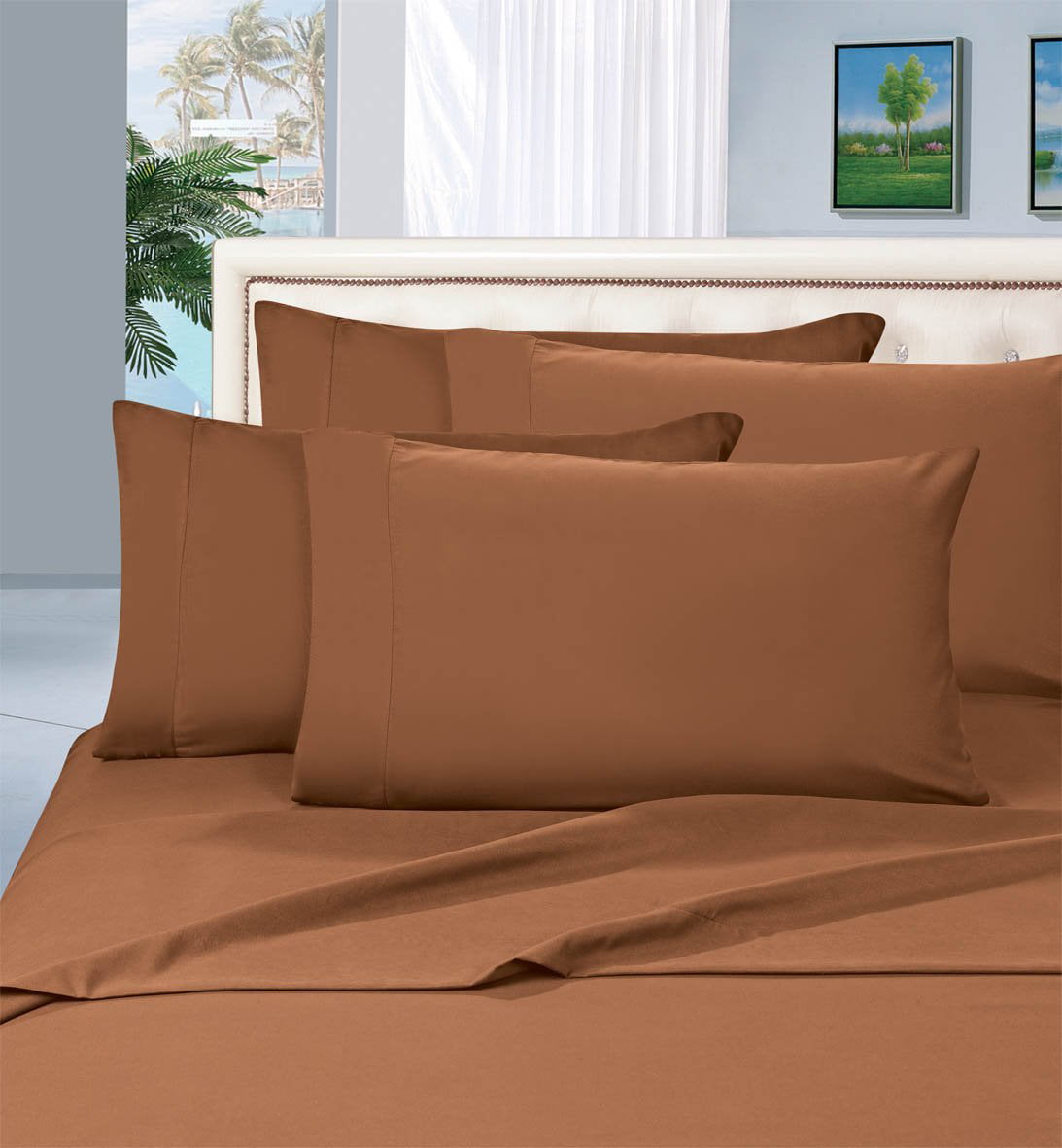 Elegant Comfort 3 Piece Bed Sheets Polyester Twin Bronze 1800 Thread Count