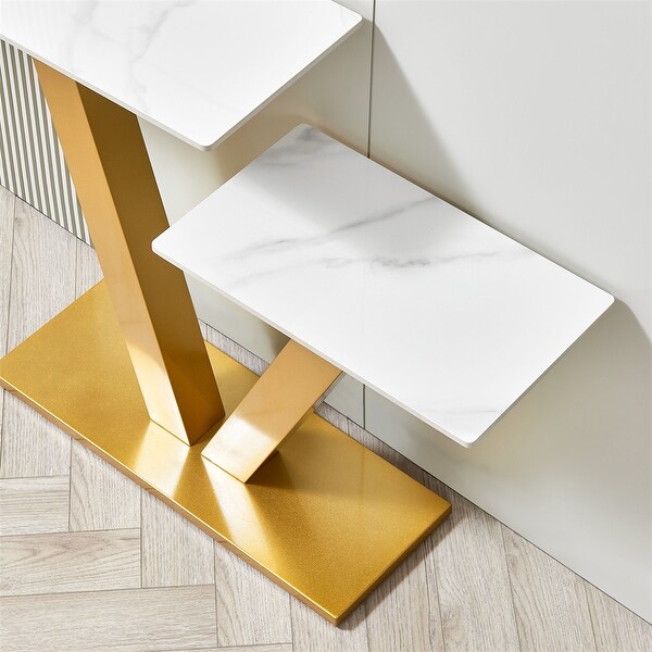 Console Table，Exquisite Shape Design w/ Adjustable Foot Pads