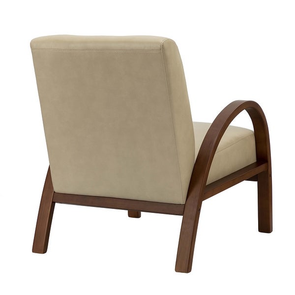 Panope Contemporary Leather Armchair with Button-tufted Back by HULALA HOME