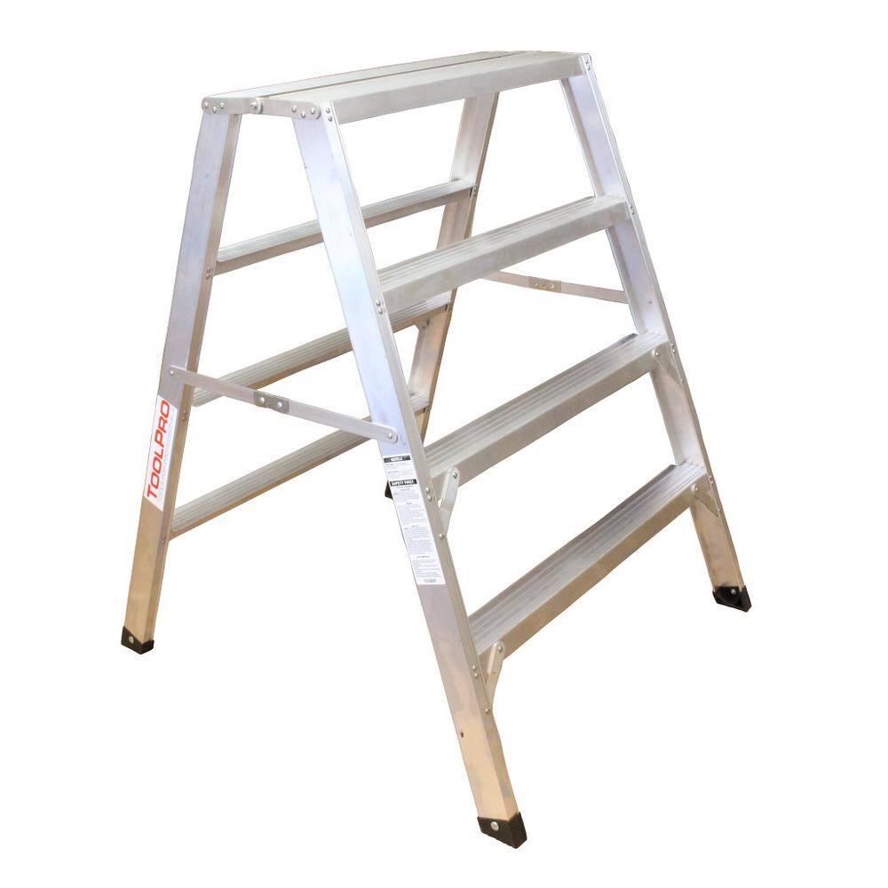 ToolPro 4 ft. Aluminum Flat-Top Sawhorse Ladder TP20324