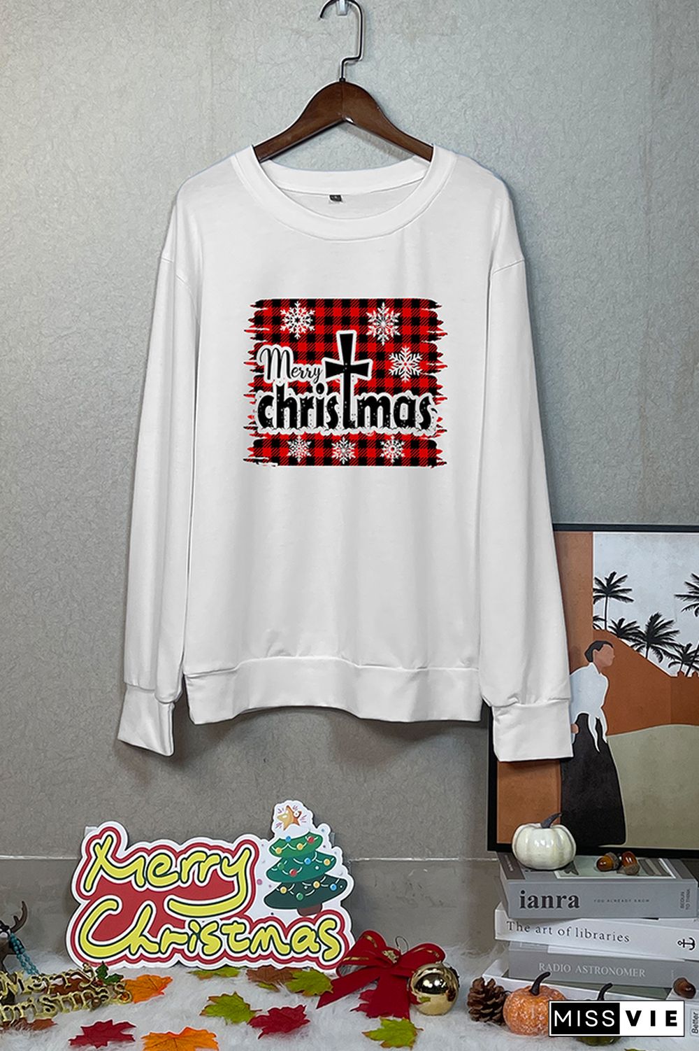 Christmas Cross Pullover Longsleeve Sweatshirt Wholesale