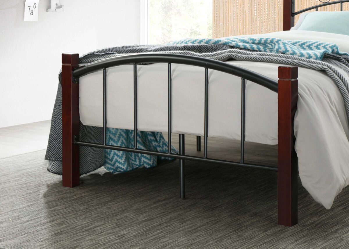 Hodedah Complete Metal Platform Bed with Headboard, and Footboard in Full Size