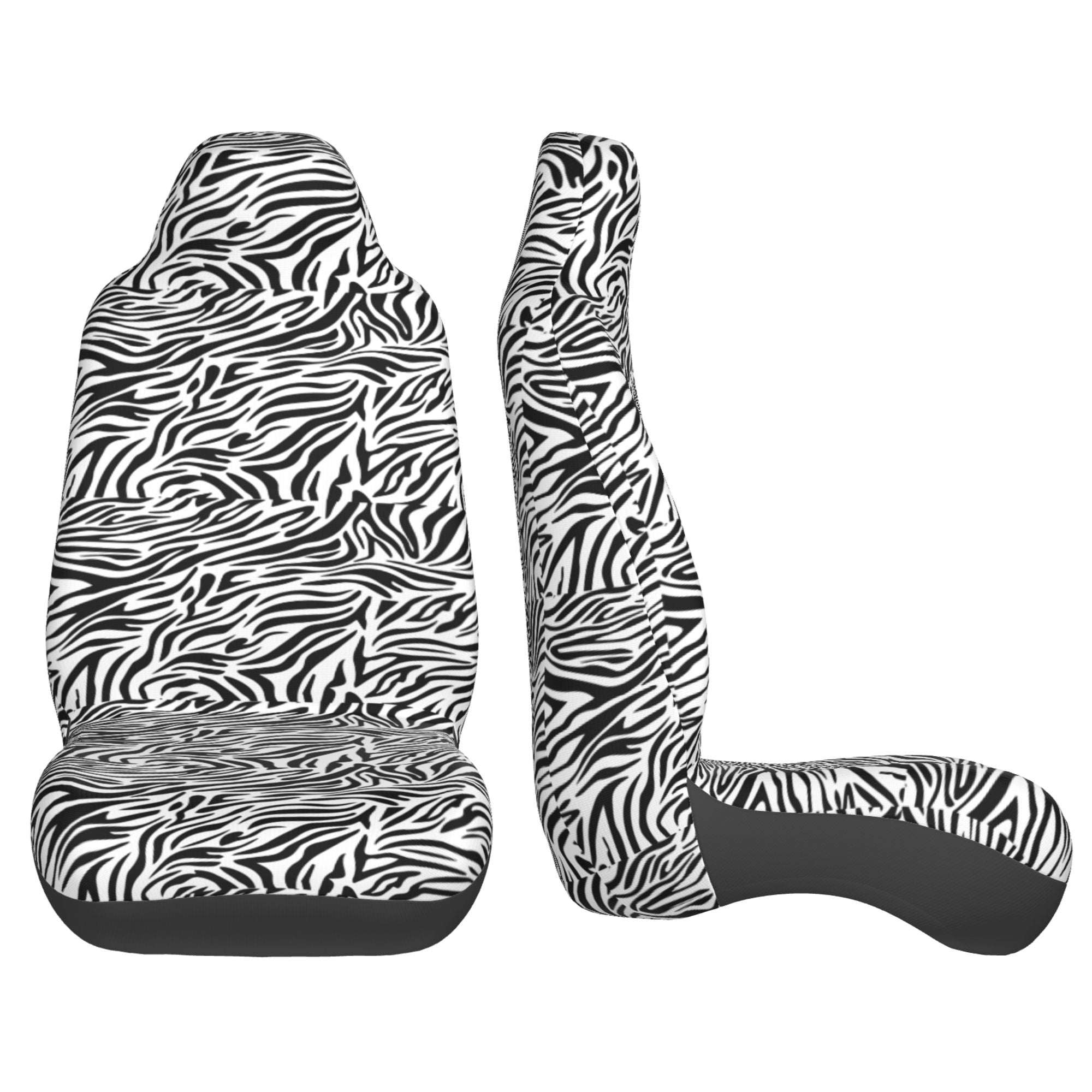 ZICANCN Car Seat Covers Front Seats Only，Zebra Monochrome Print Automotive Seat Covers Protectors for Cars Trucks Suv 2 Pack