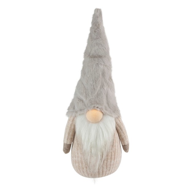 Lighted Nose And Plush Hat Tabletop Christmas Gnome Decoration