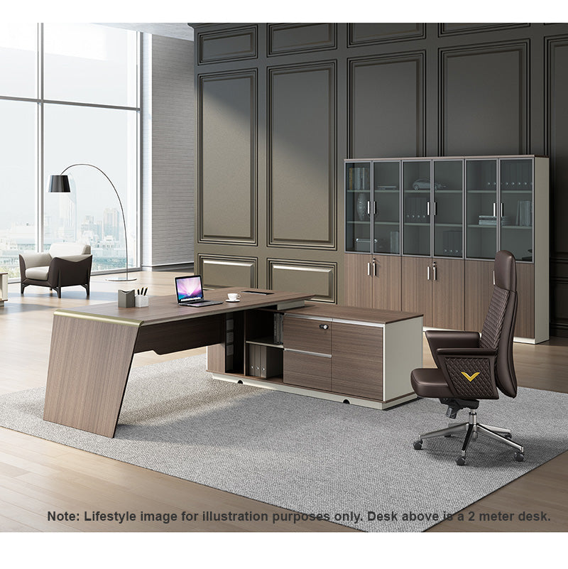 ANDERS Executive Desk Reversible Return 1.4M - Australian Gold Oak & Beige