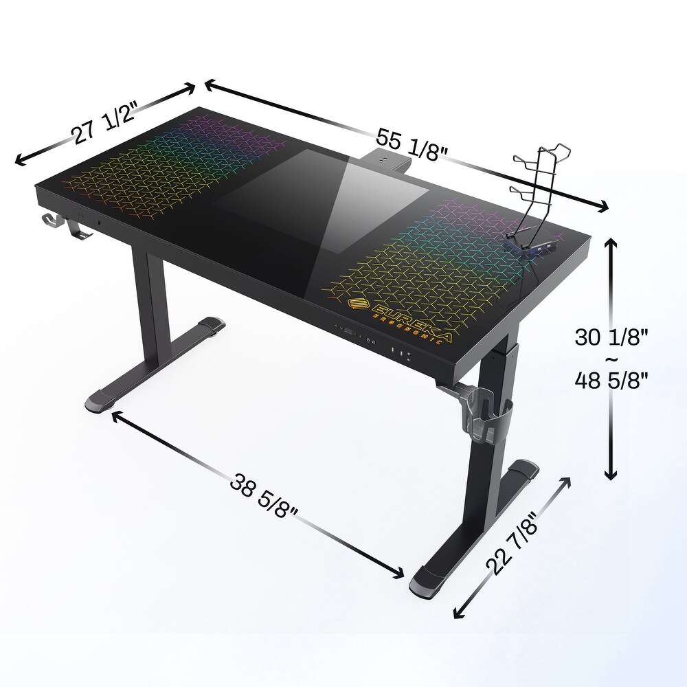 Eureka Ergonomic RGB Gaming Desk Built in PC Case  55\