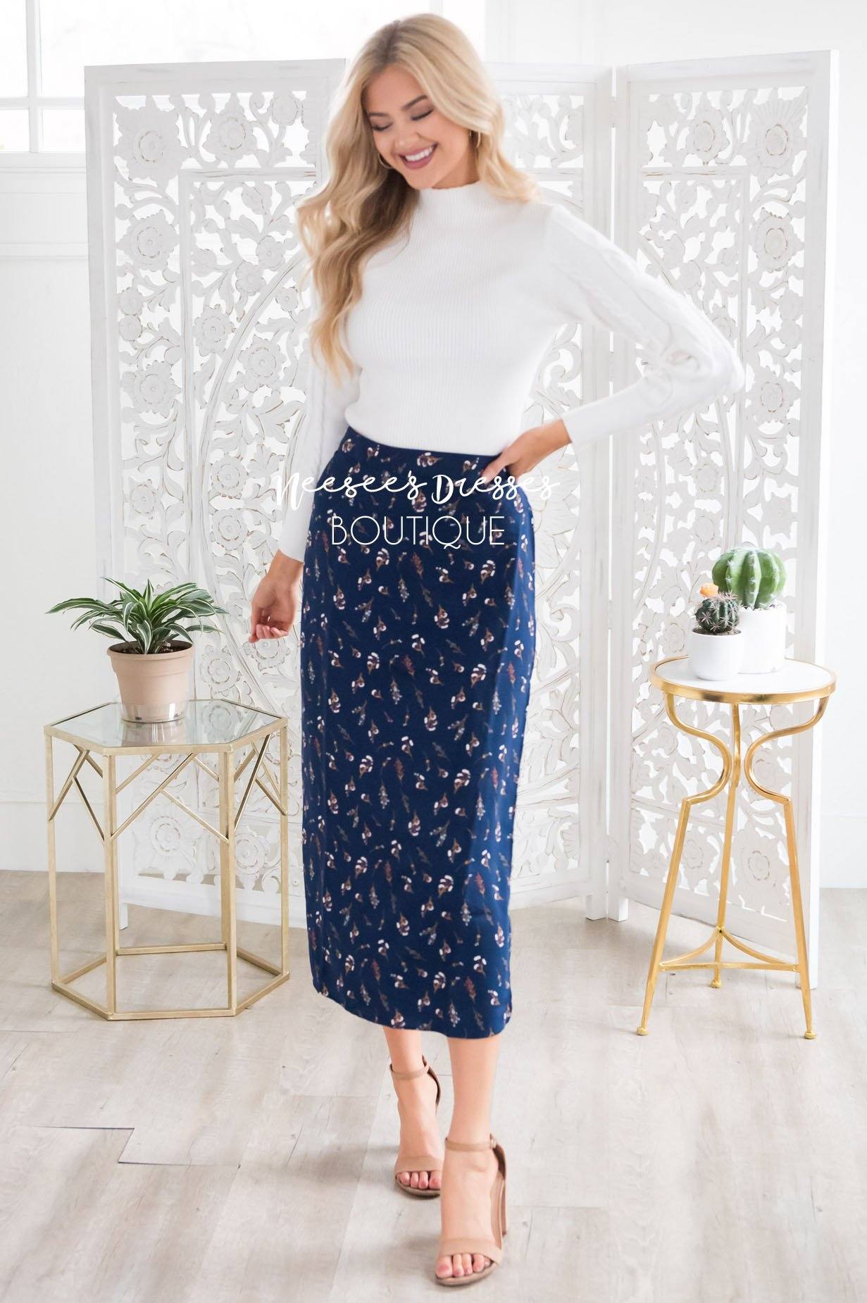 Winter Flowers Wrap Skirt