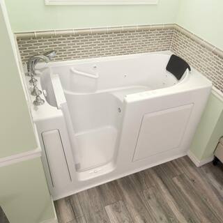 American Standard Gelcoat Premium Series 60 in. Left Hand Walk-In Whirlpool and Air Bathtub in White 3060.109.CLW