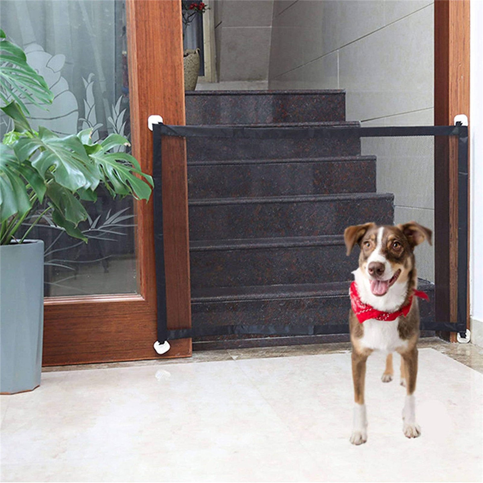 ametoys Mesh Pet Gate Pet Pet Safety Enclosure Isolation Net Portable Folding Stair Gate Flexible Pet Gate Guard Wide Safety Mesh Gate for Dogs Indoor Outdoor Install Anywhere