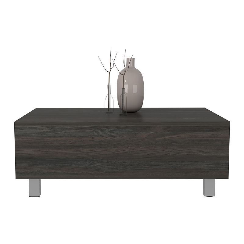 DEPOT E-SHOP Aran Lift Top Coffee Table， Storage Compartment， Carbon Espresso