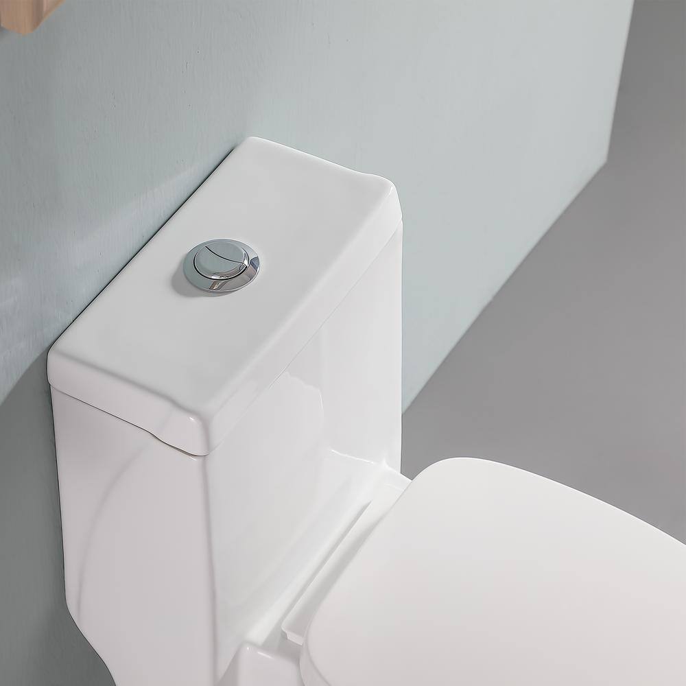 12 in. Rough-In 1-piece 1.61.1 GPF Dual Flush High Efficiency Elongated Toilet in White Seat Included ALDMT60SM