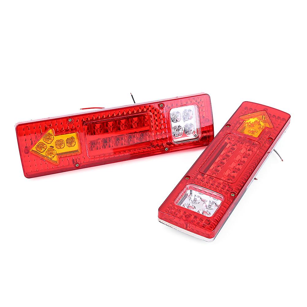 2 X 12v 19 Led Tail Lights Rear Brake Lamp Stop Turn Indicator For Car Truck Red