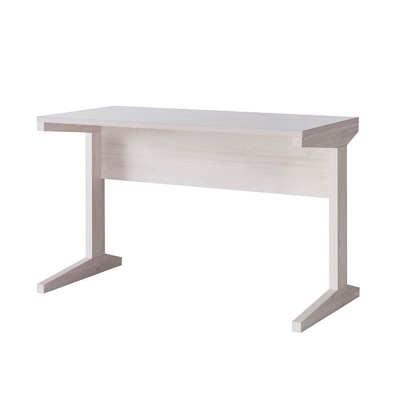 FC Design White Oak Home Office Computer Desk with Spacious Top for Students and Work