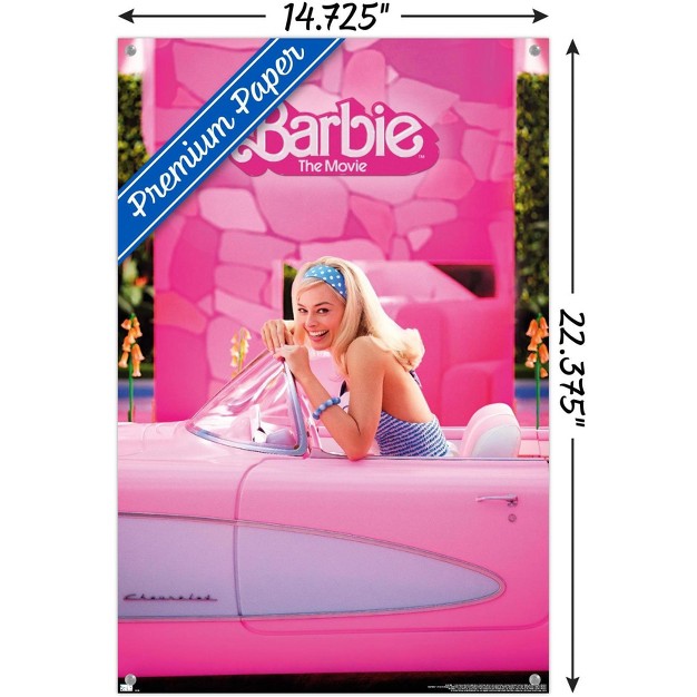 Trends International Mattel Barbie The Movie Barbie Car Unframed Wall Poster Prints