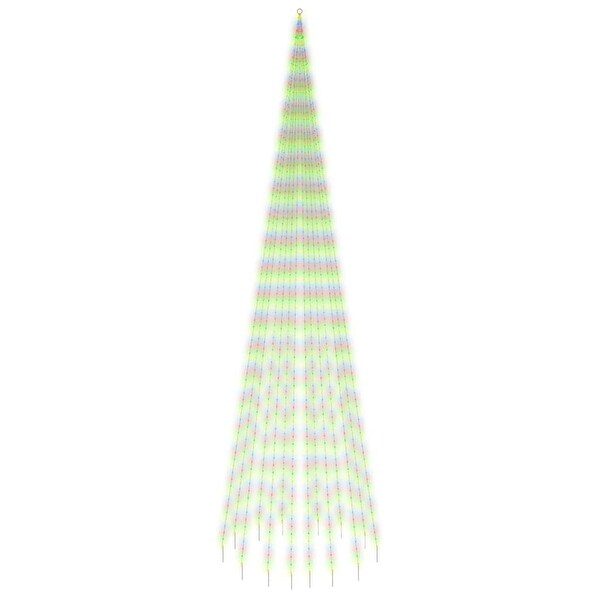 vidaXL Christmas Tree on Flagpole Warm White 500/732/1134/1400/3000 LEDs 10/16/26 ft