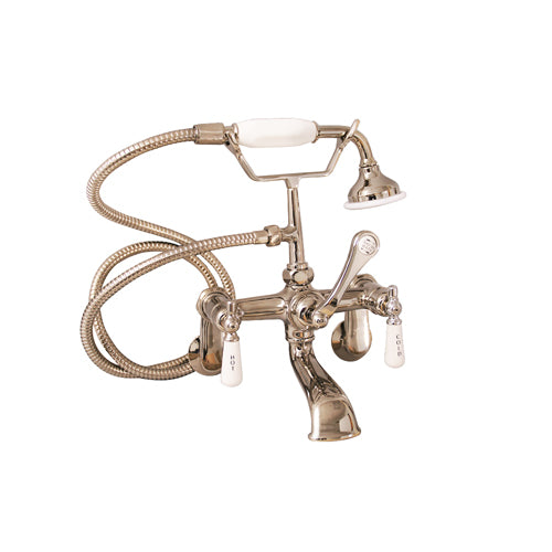 Clawfoot Tub Filler – Elephant Spout, Hand Held Shower, Swivel Mounts