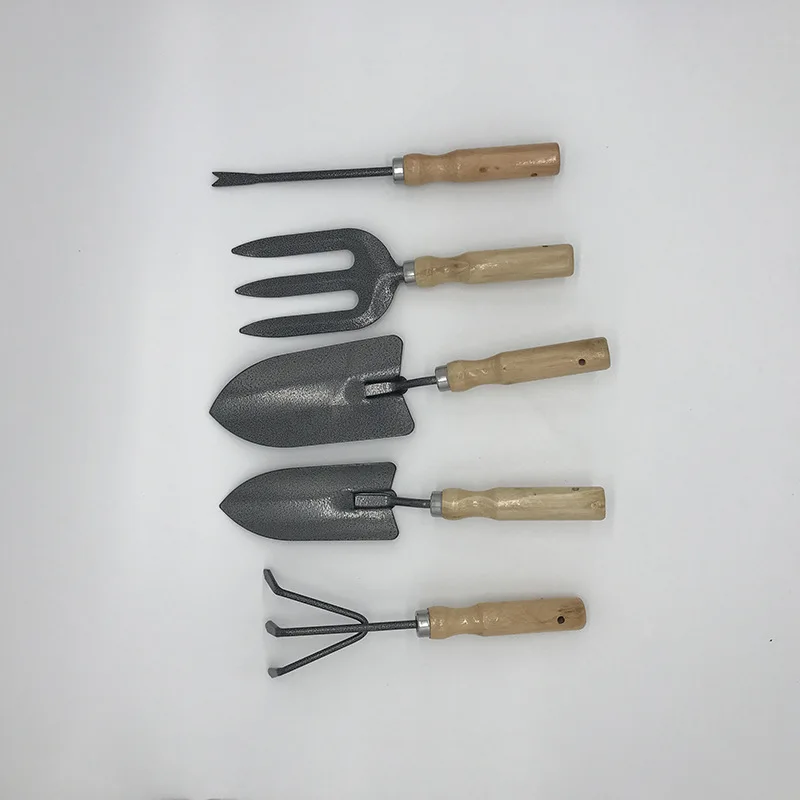 Raw Wood Handle Garden Hand Tool Sets Hand Rake Garden Mini Tool Rake Shovel