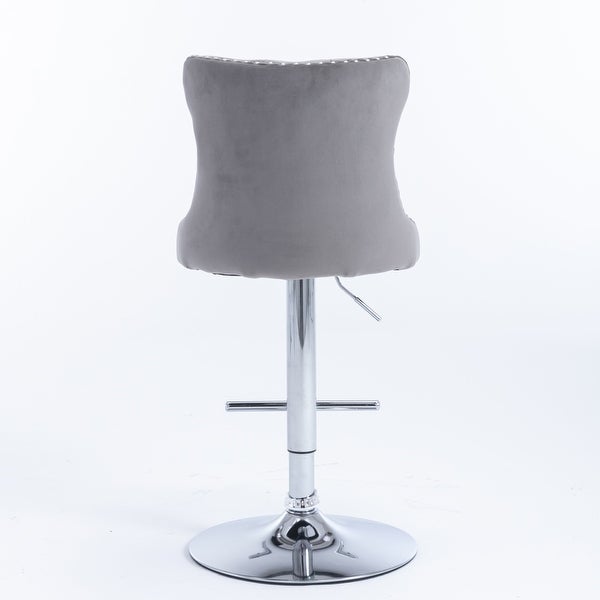 Swivel Velvet Barstools Adjusatble Seat Height