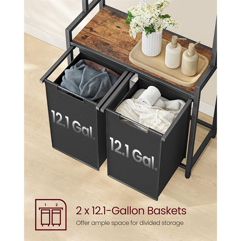 2-section Laundry Basket With Removable Liners