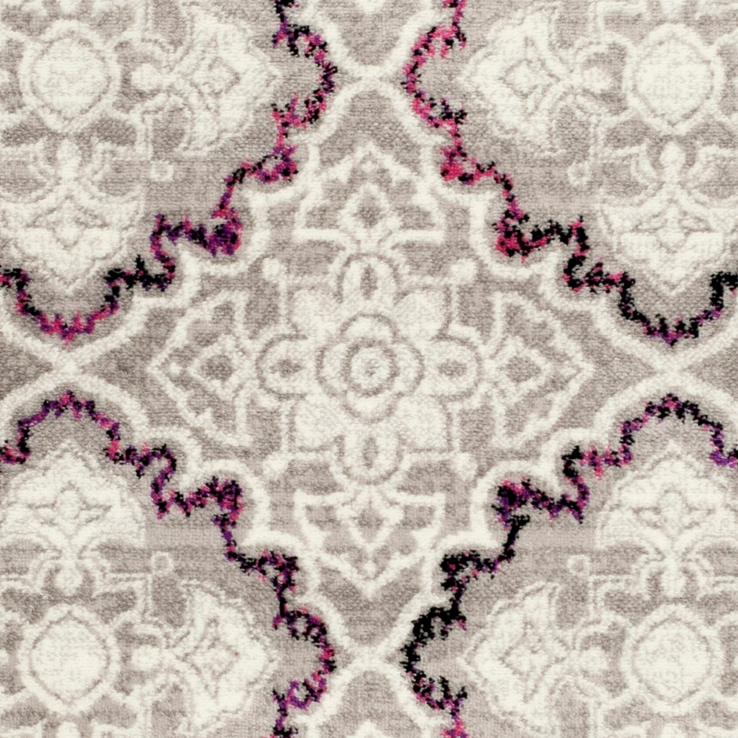 SAFAVIEH Skyler Willoughby Floral Area Rug, Grey/Pink, 5'1