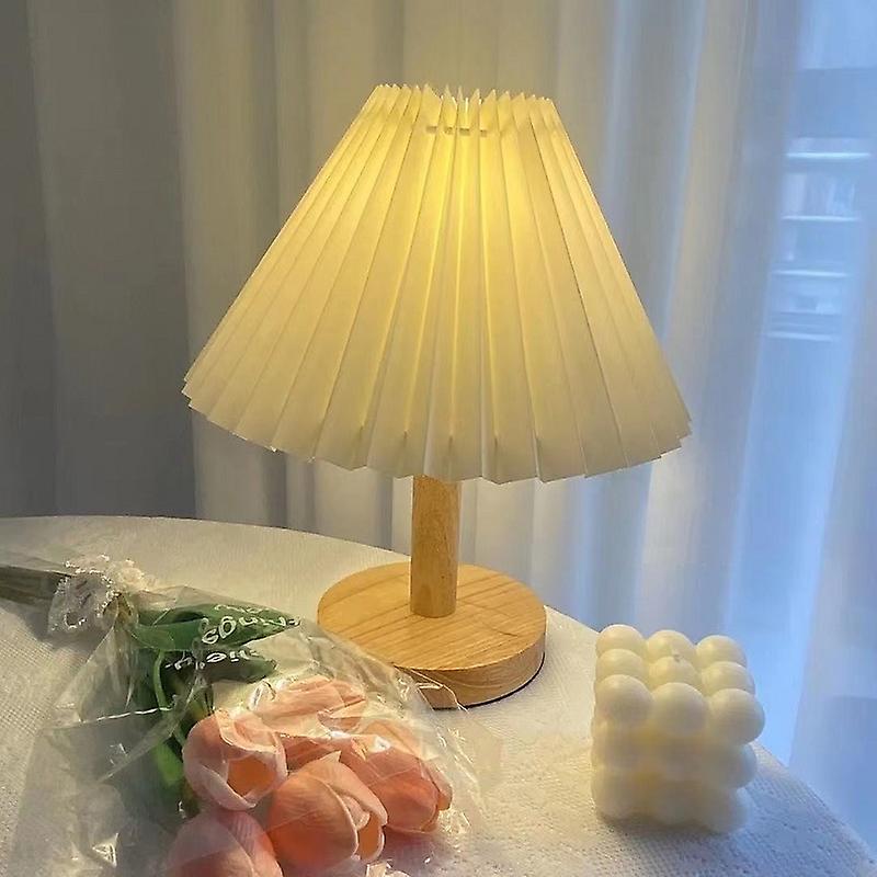 Nordic Pleated Table Lamp Diy Foldable 5v Usb 220v Art Atmosphere Bedroom Bedside Night Light Home Decorate