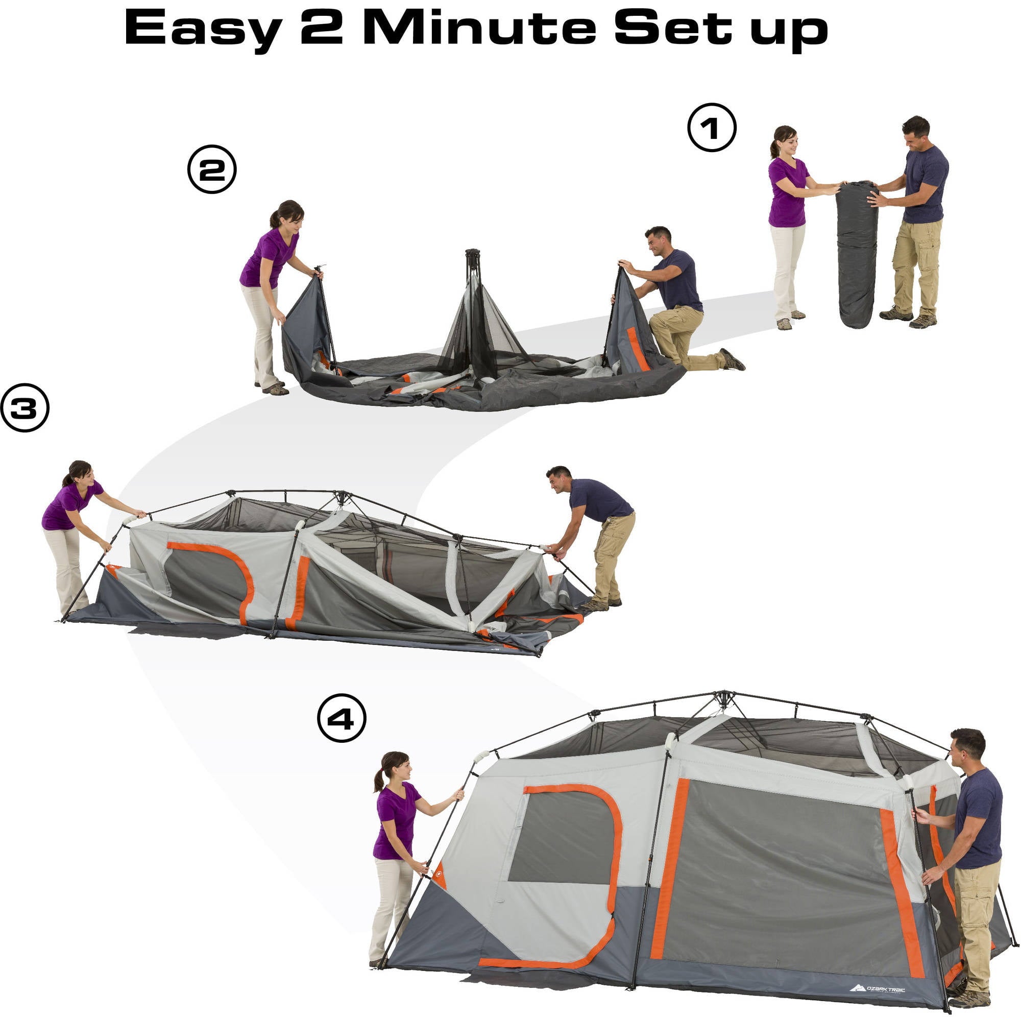 Ozark Trail 10-Person Instant Lighted Cabin Tent