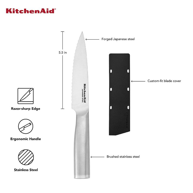 KitchenAid Gourmet 5.5-in. Serrated Utility Knife with Blade Cover