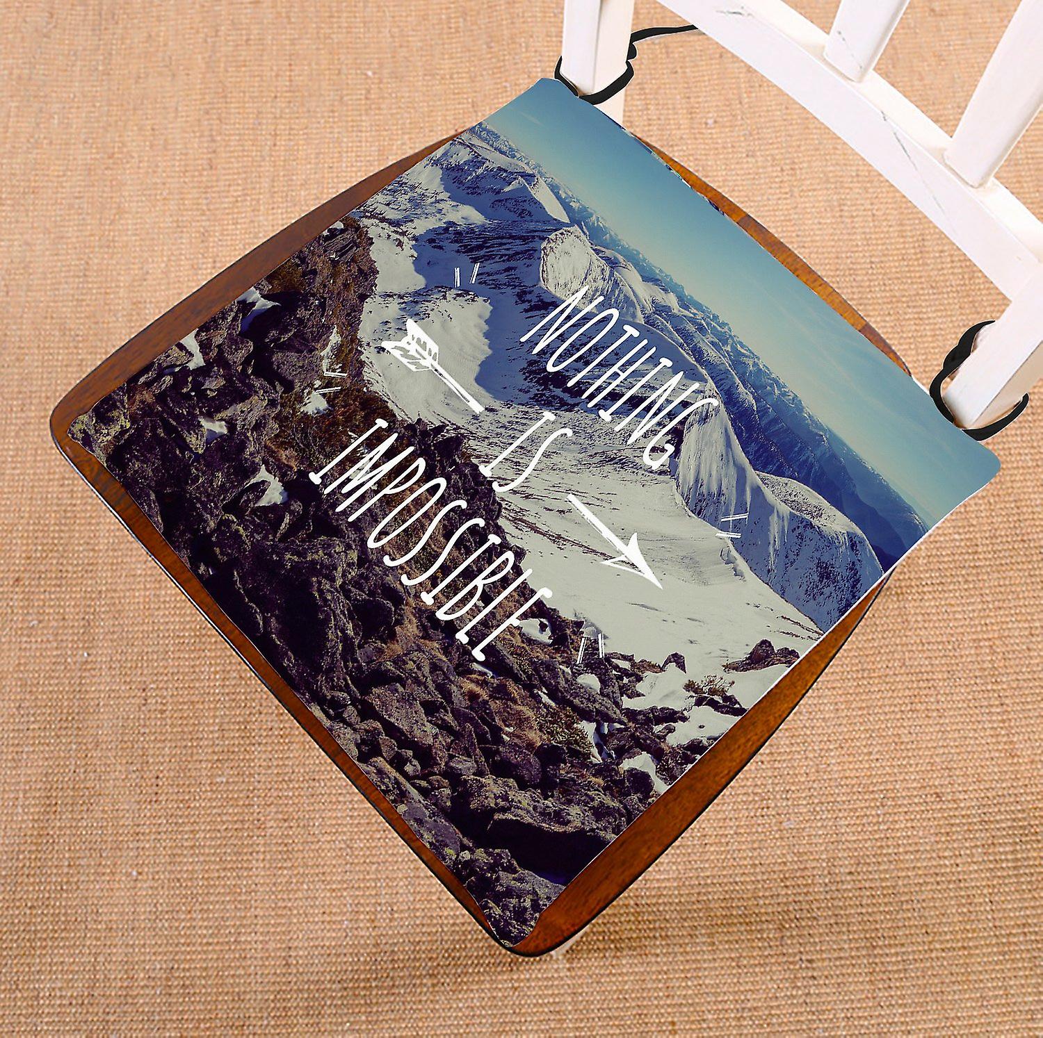 Adventure Mountain Chair Pad， Motivational Quote Seat Cushion Chair Cushion Floor Cushion 50x50 Cm