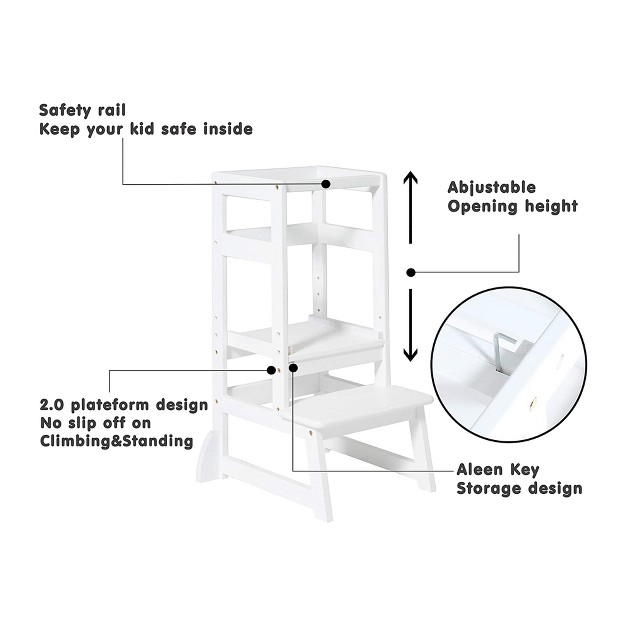 Sdadi Lt05w Mother x27 s Helper Adjustable Height Kids Kitchen Step Stool