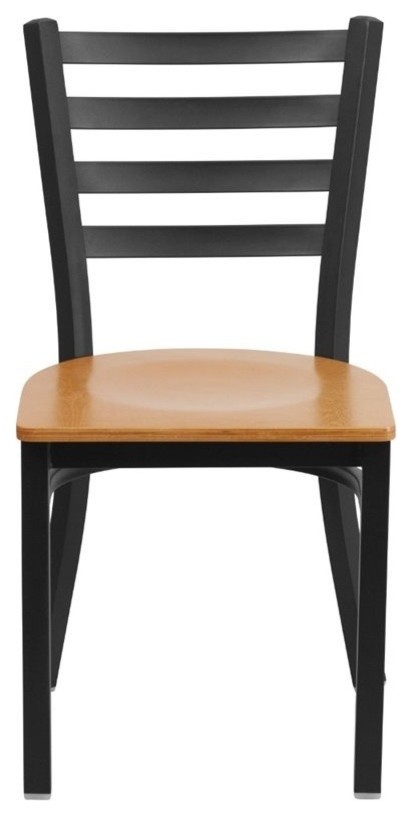 Bowery Hill Restaurant Dining Chair in Black and Natural   Transitional   Dining Chairs   by Homesquare  Houzz