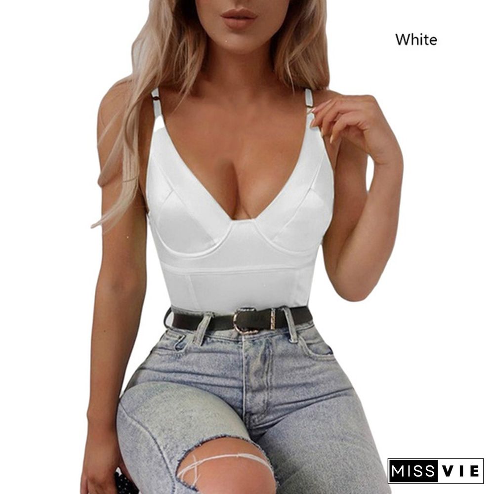 Summer Fashion Women Sexy Rompers Spaghetti Strap Sleeveless Jumpsuit Solid Color Camisole Bodysuit Club Wear