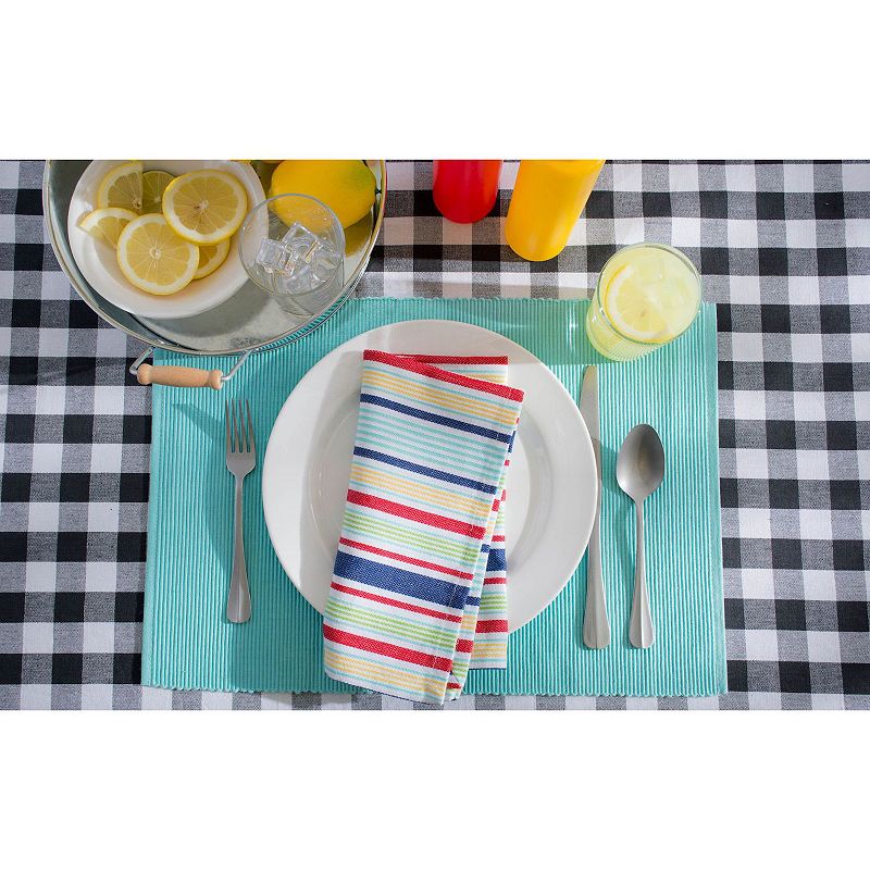 60 x 84 Black and White Checkered Rectangular Tablecloth