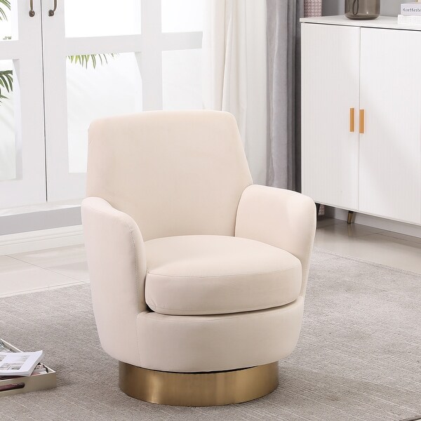 Velvet Swivel Barrel Chair，Swivel Accent Chairs Armchair for Living Room